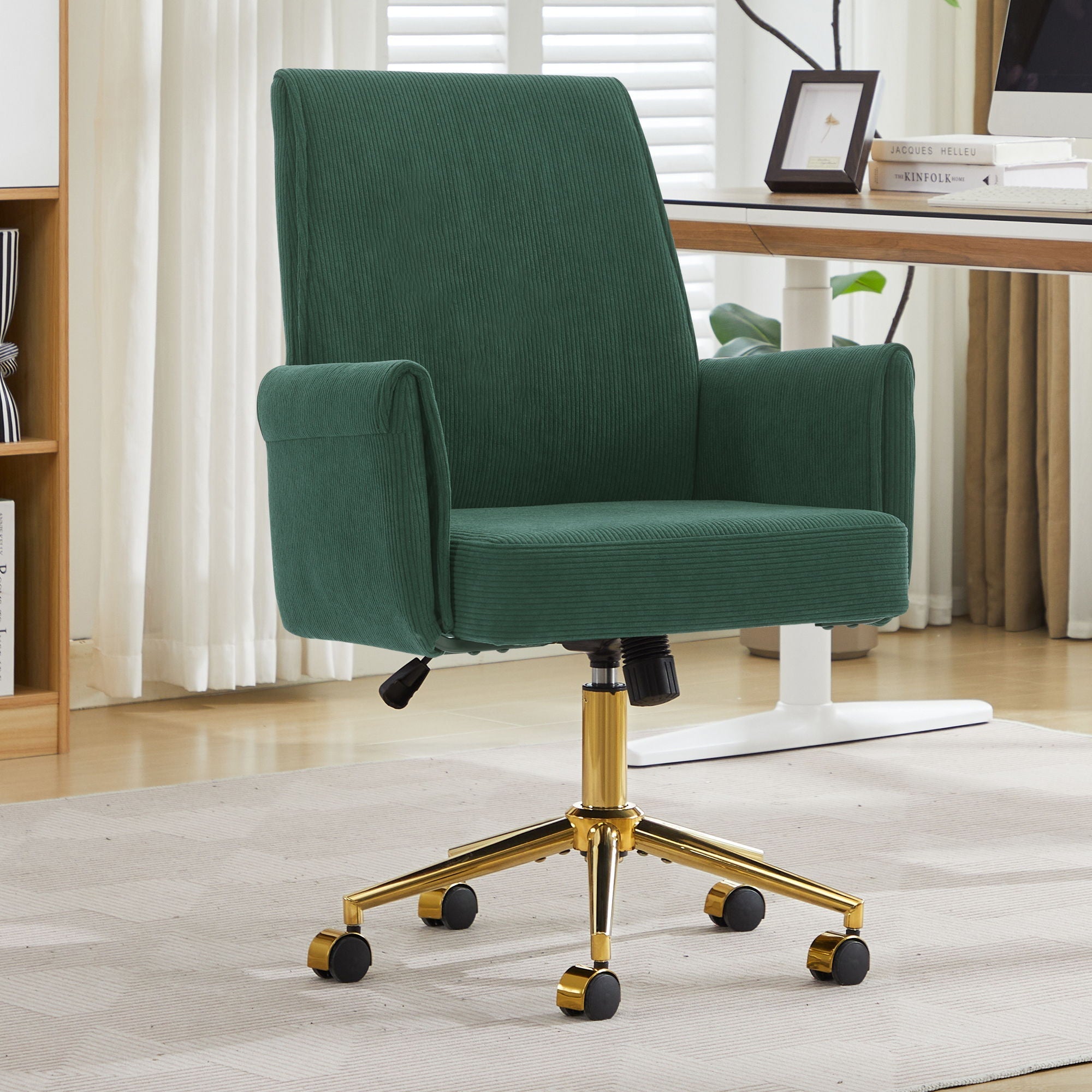 Ergonomic Mid-Back Office Chair with Gold Base – view 11