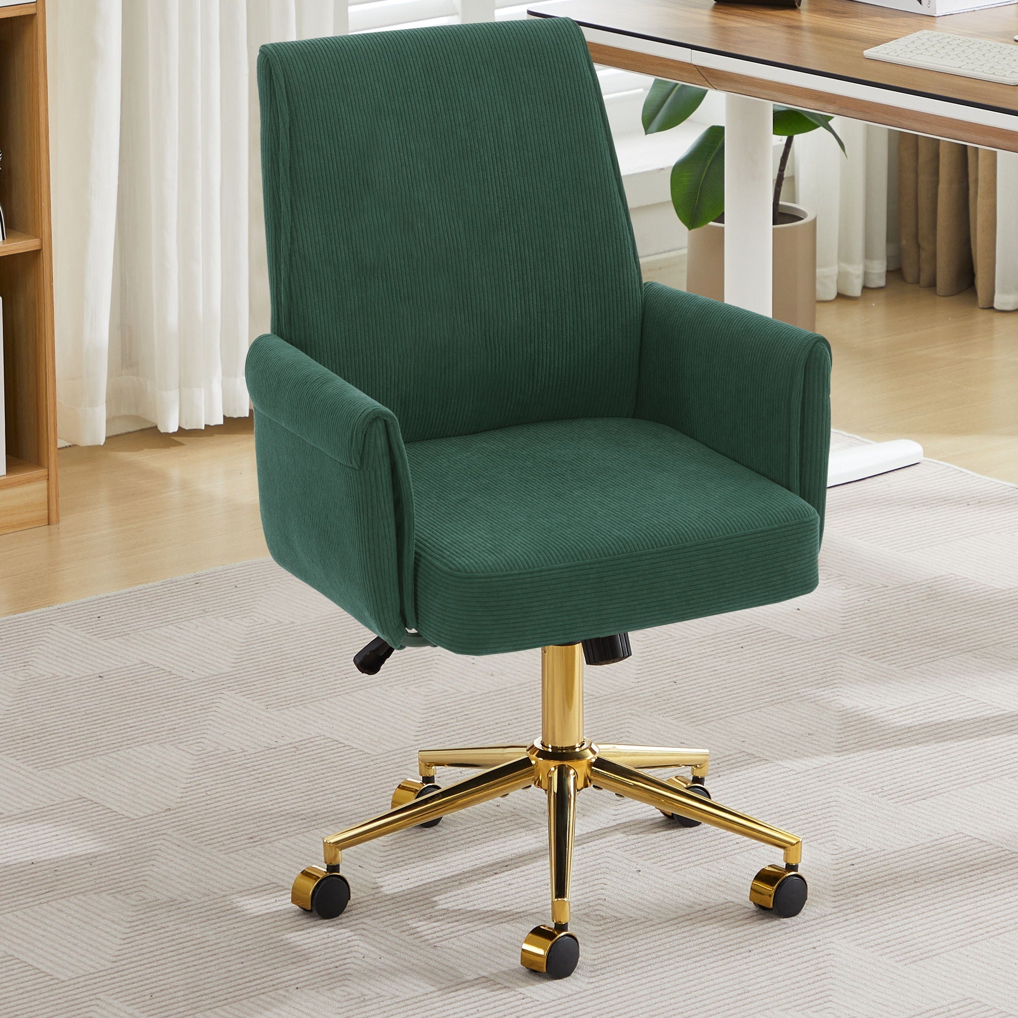 Ergonomic Mid-Back Office Chair with Gold Base – view 4
