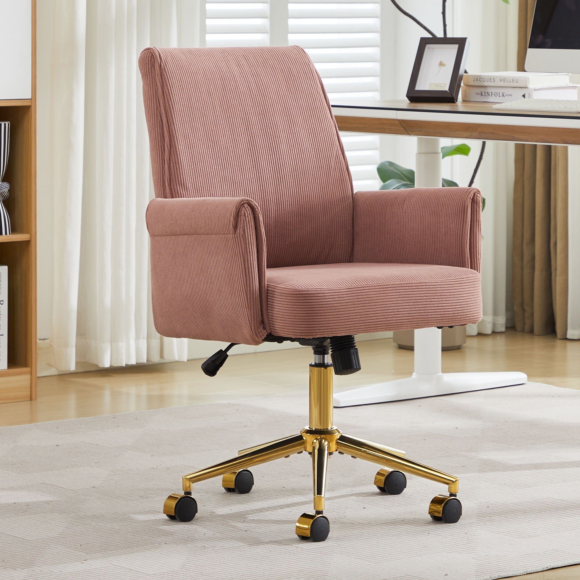 Ergonomic Mid-Back Office Chair with Striped Fabric – view 8