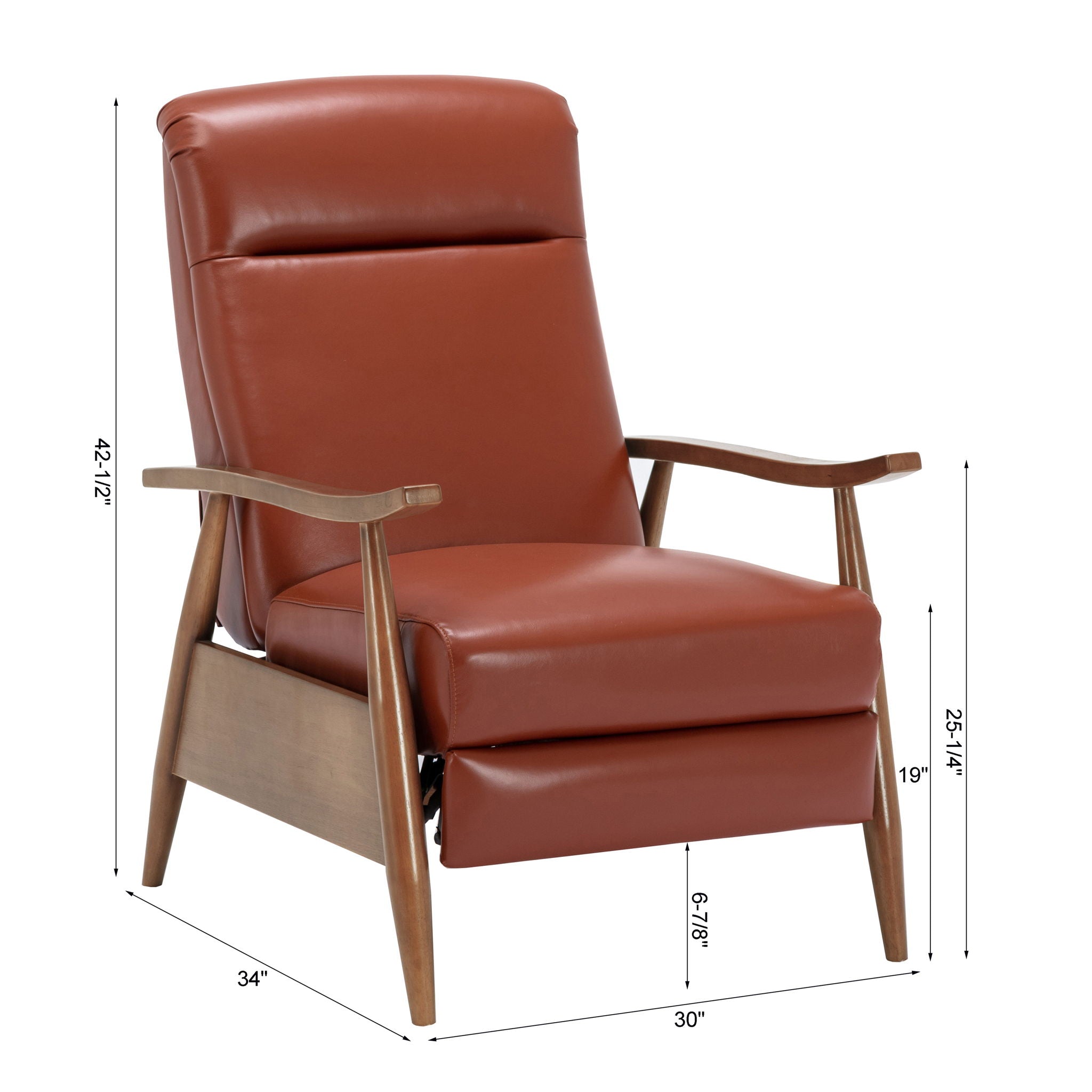 Brixton - Compact Push-Back Recliner Chair with Cushioned Headrest