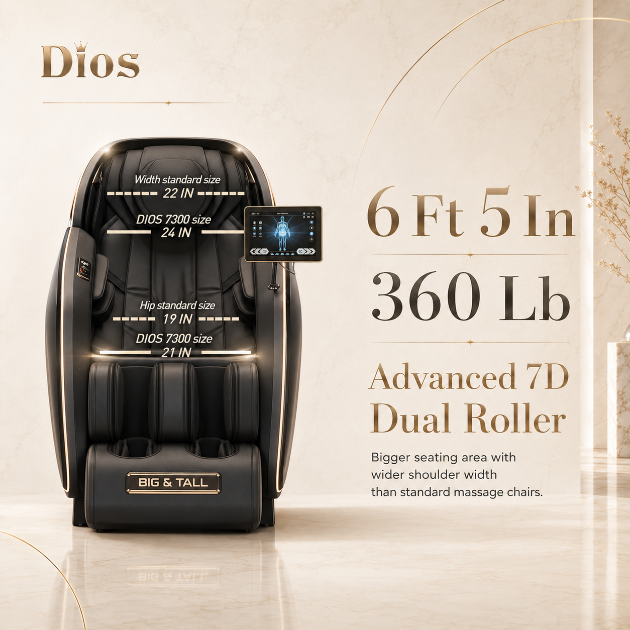 Kahuna DIOS 7300 – 7D AI Dual Core (4D+3D) Massage Chair with Air Float System & 3D Calf Kneading