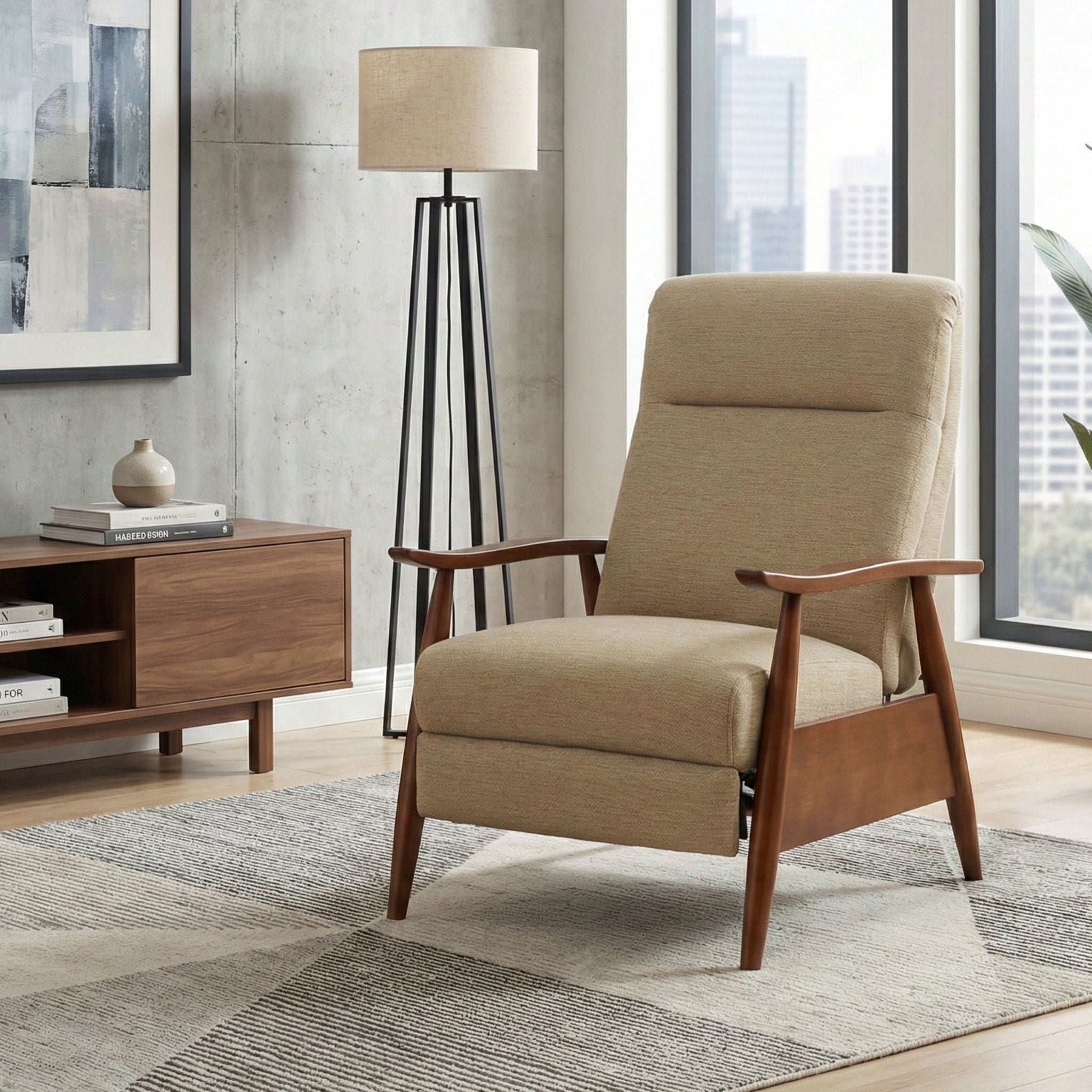 Brixton - Compact Push-Back Recliner Chair with Cushioned Headrest