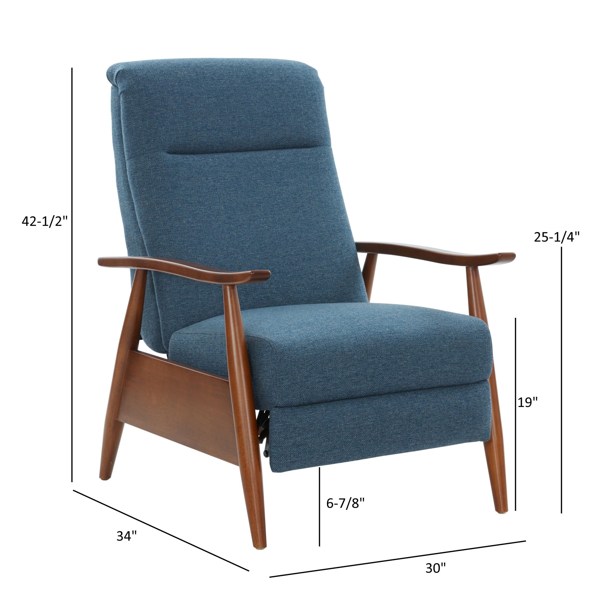 Brixton - Compact Push-Back Recliner Chair with Cushioned Headrest