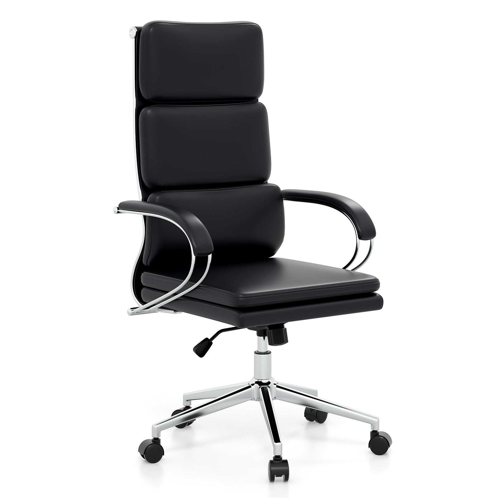 Ergonomic Leather Office Chair with Rocking Function - Black – view 3