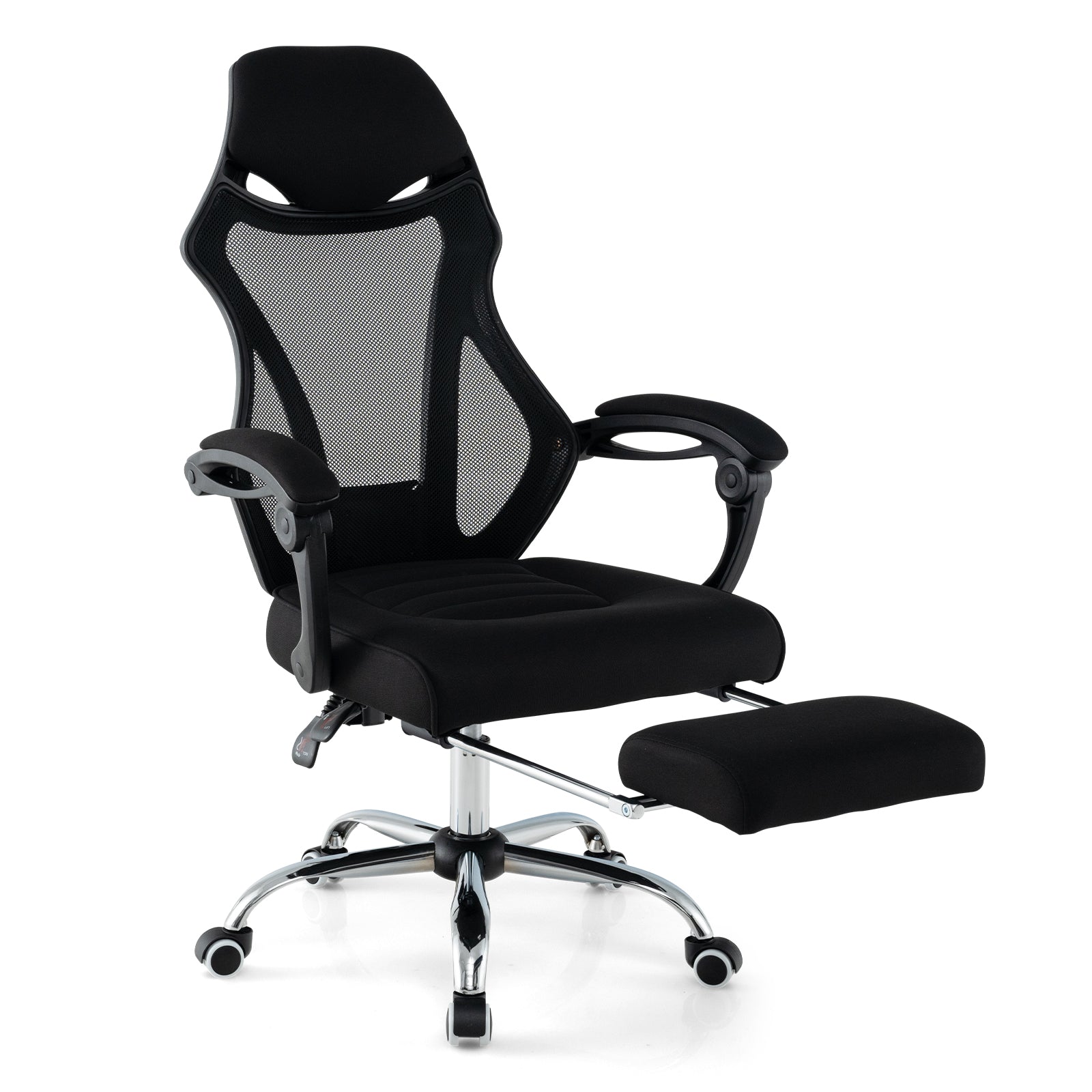 Ergonomic Mesh Office Chair with Footrest - Black – view 3