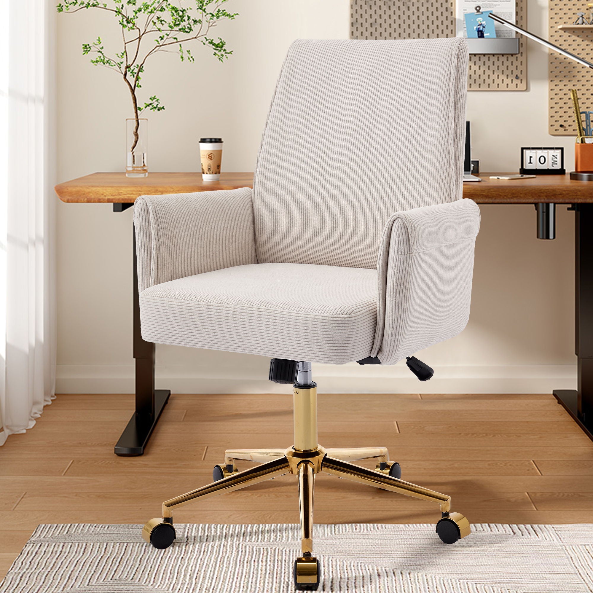 Ergonomic Mid-Back Office Chair with Striped Fabric – view 19