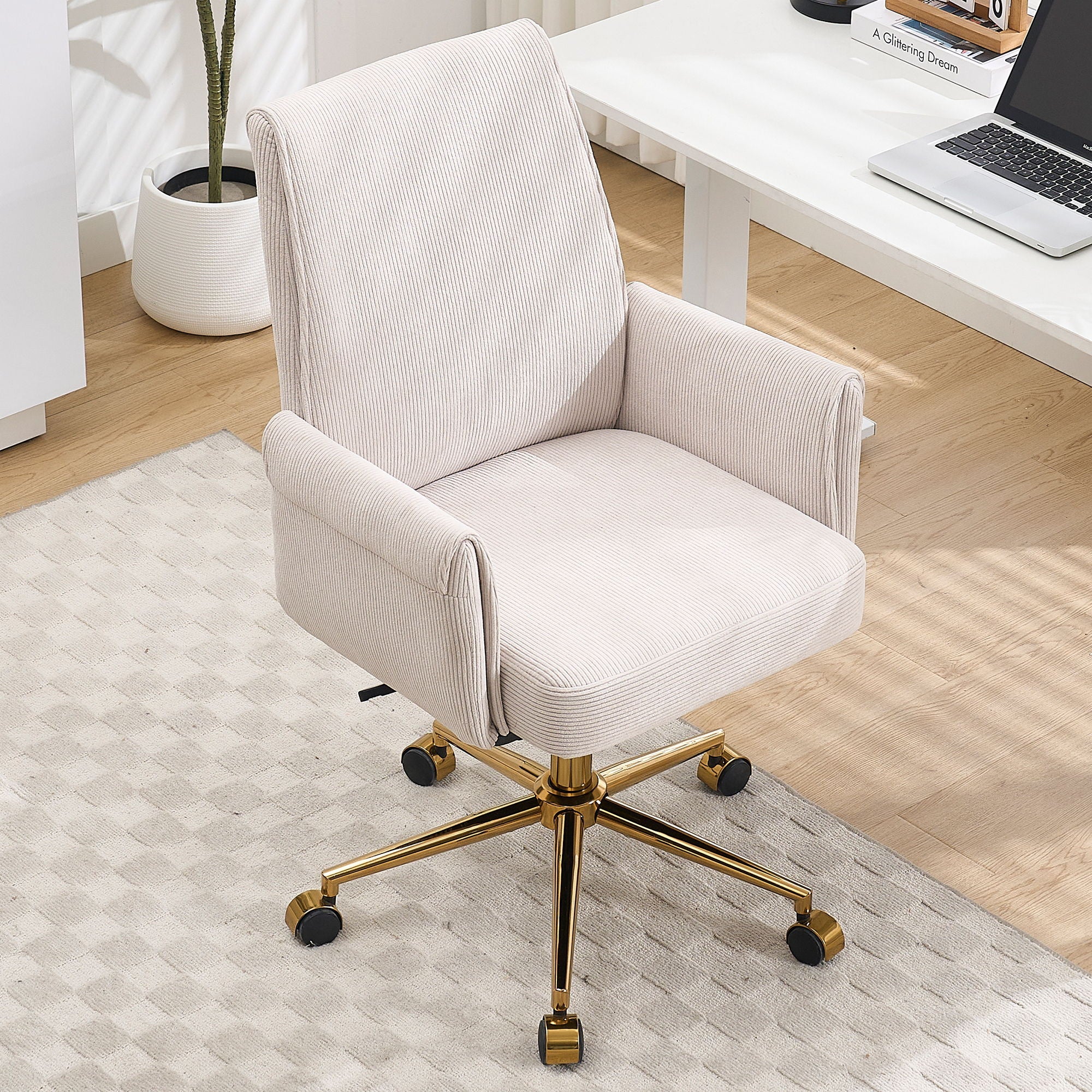 Ergonomic Mid-Back Office Chair with Striped Fabric – view 21