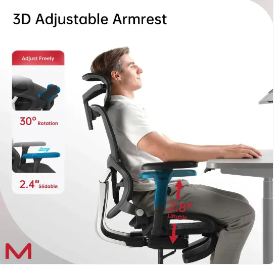 Ergonomic Office Chair with Footrest – view 3