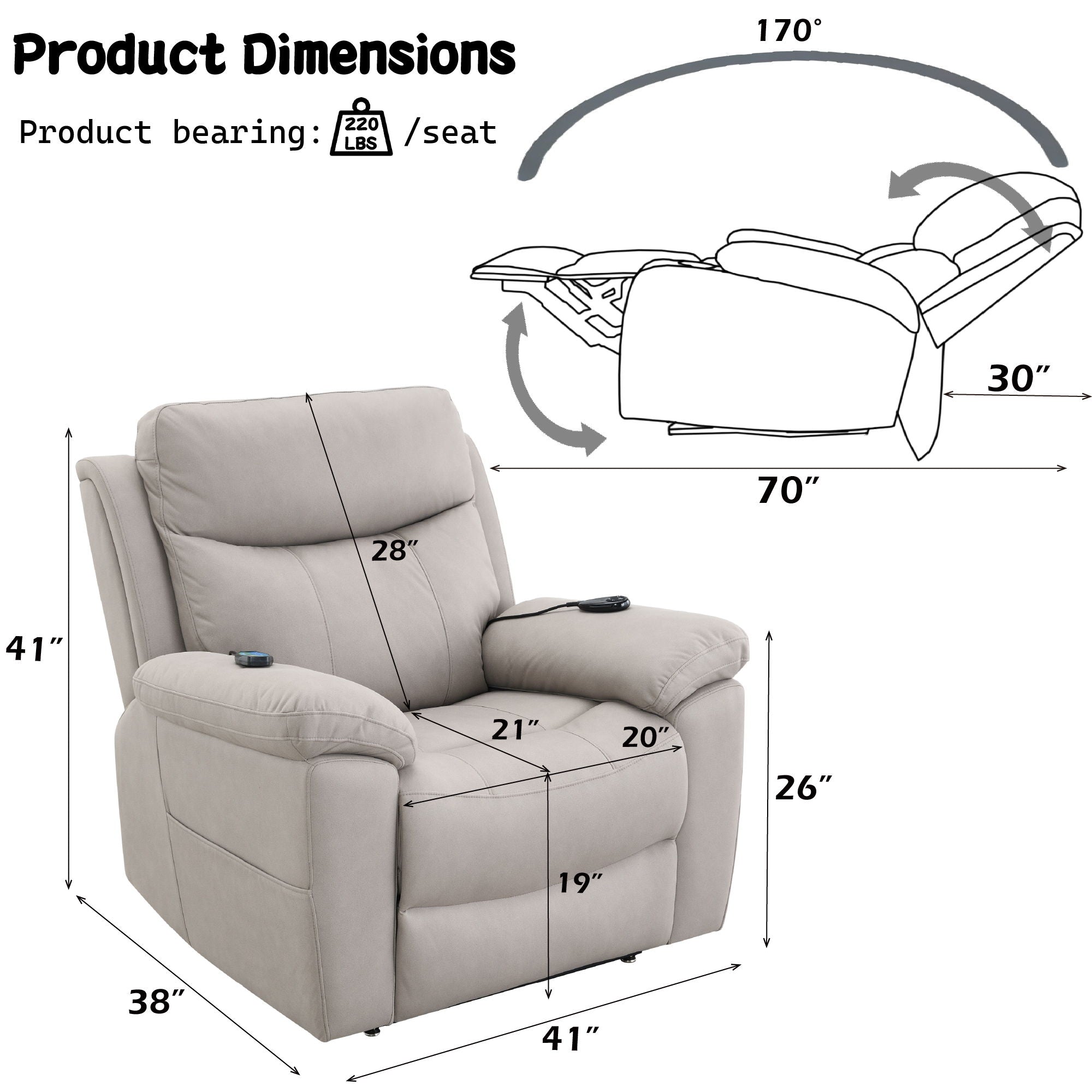 Halden Power Lift Recliner – view 4