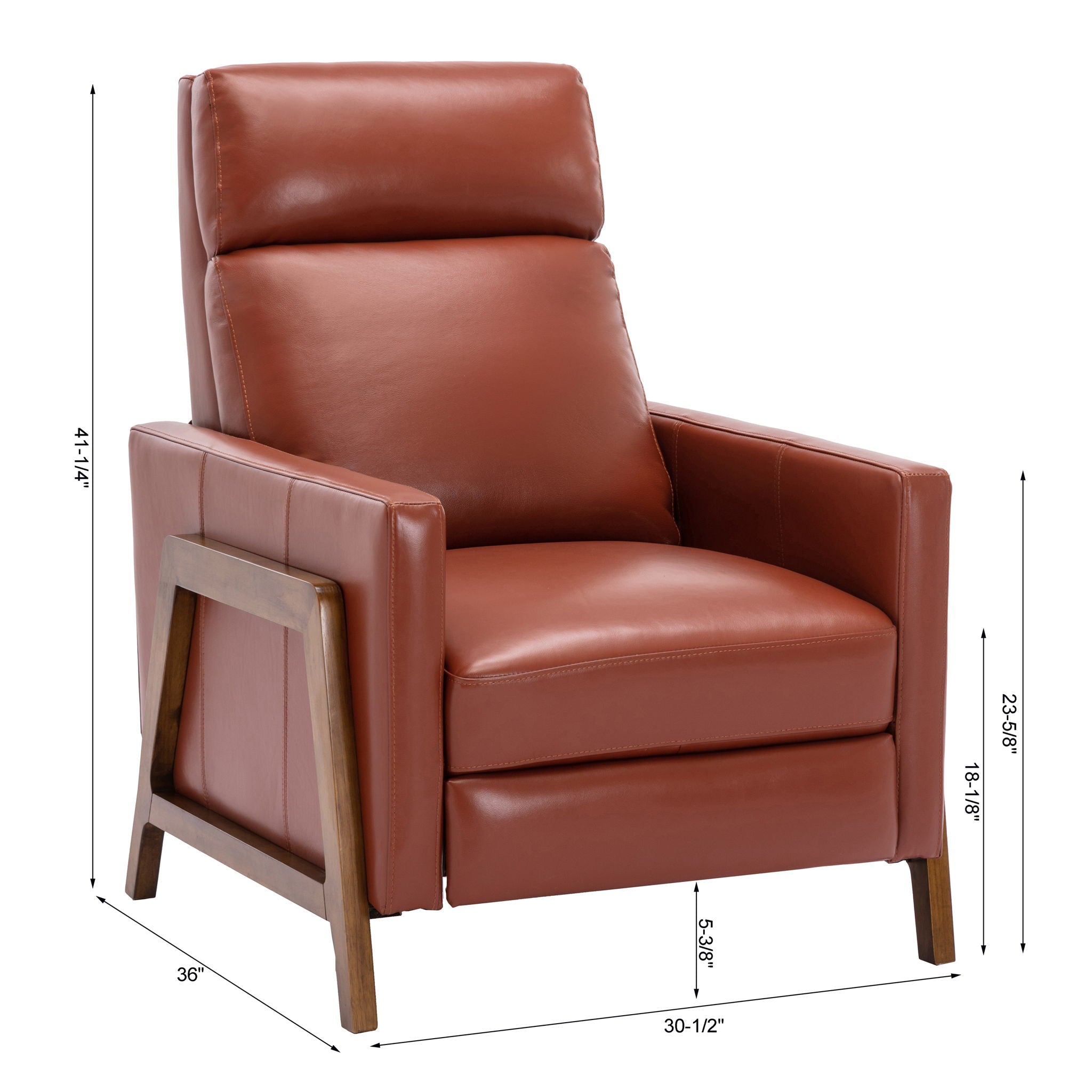 Hartley Top-Grain Leather Push-Back Recliner – view 13