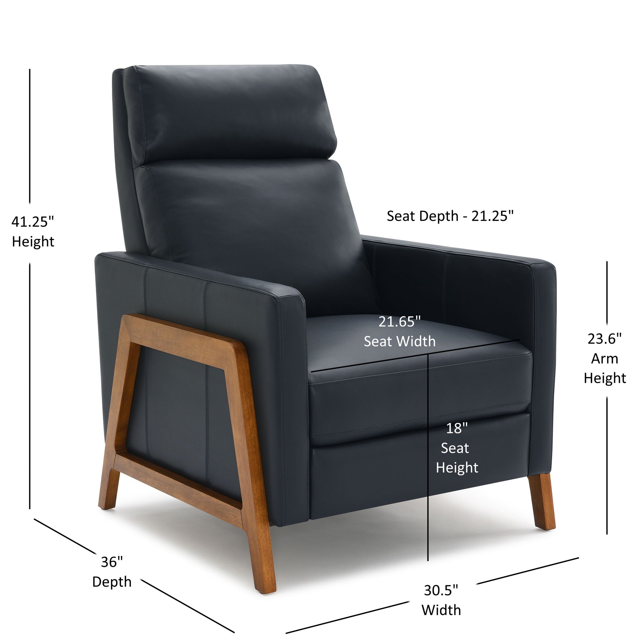 Hartley Top-Grain Leather Push-Back Recliner – view 7