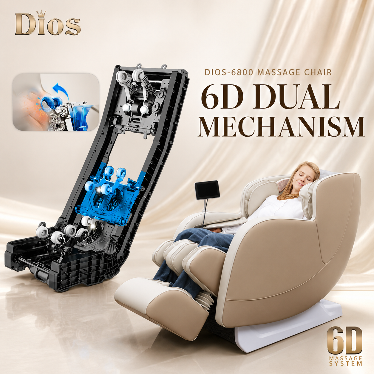 Kahuna DIOS 6800 6D Dual Core Massage Chair – view 6