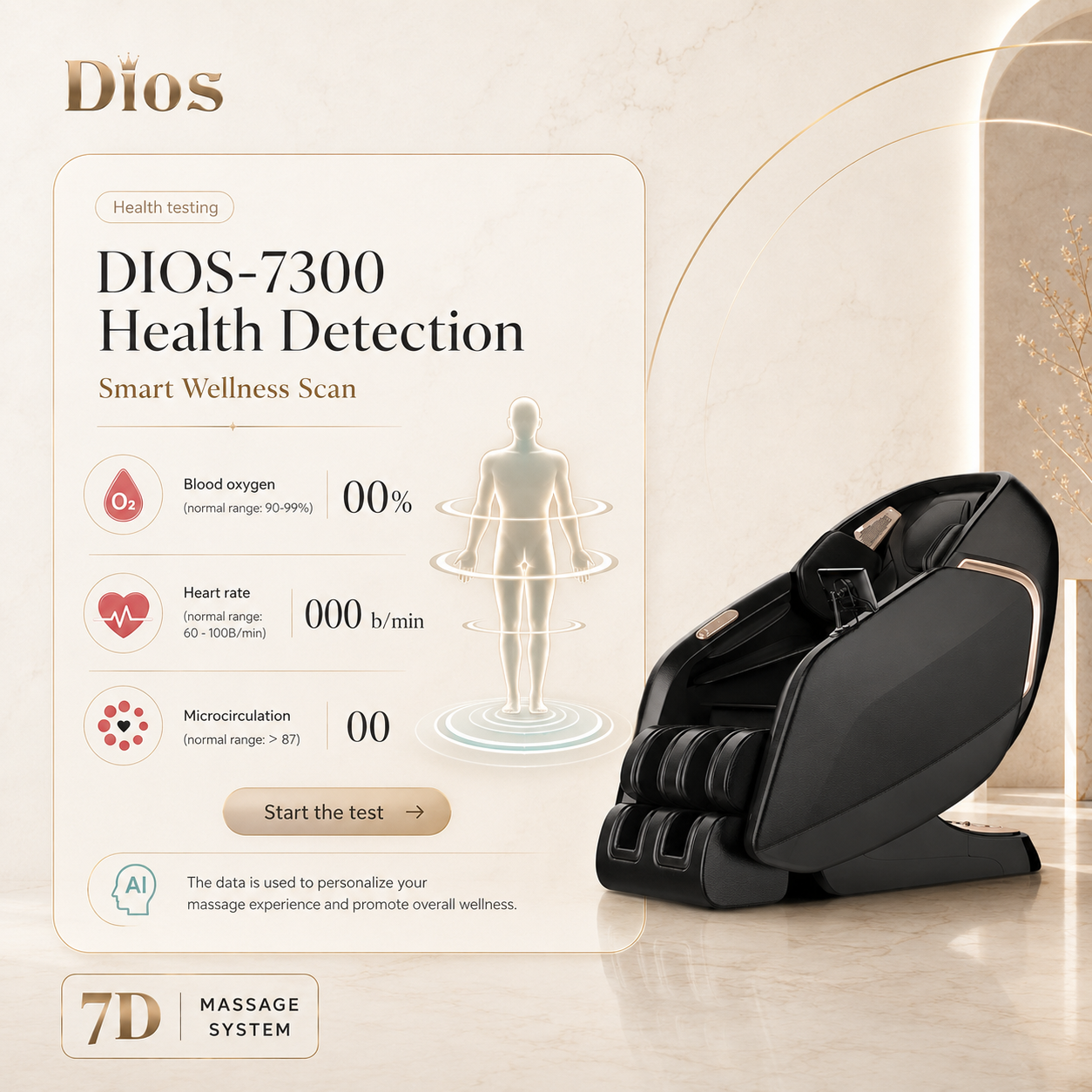 Kahuna DIOS 7300 7D AI Dual Core Massage Chair – view 10