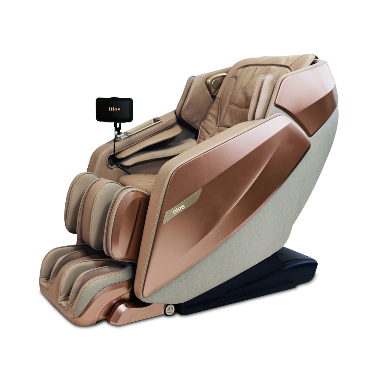 Kahuna DIOS FLEXA 181 degree stretching massage chair in rose gold, front view